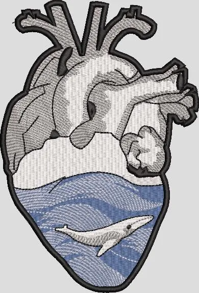  Anatomical Heart with Ocean and Whale  embroidery pattern preview
