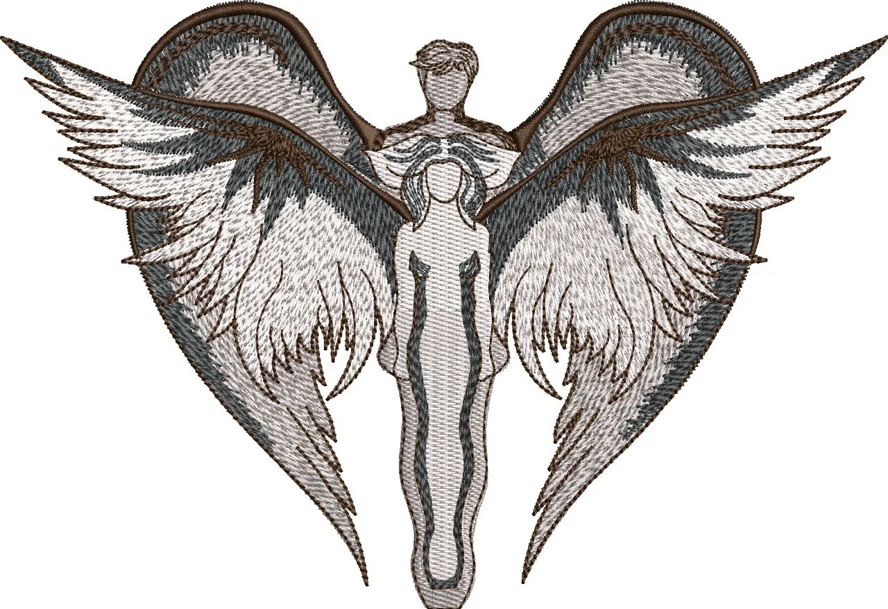  Angel with Outstretched Wings Embroidery  embroidery pattern preview