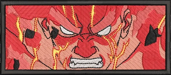  Angry Anime Character with Fiery Aura  embroidery pattern preview