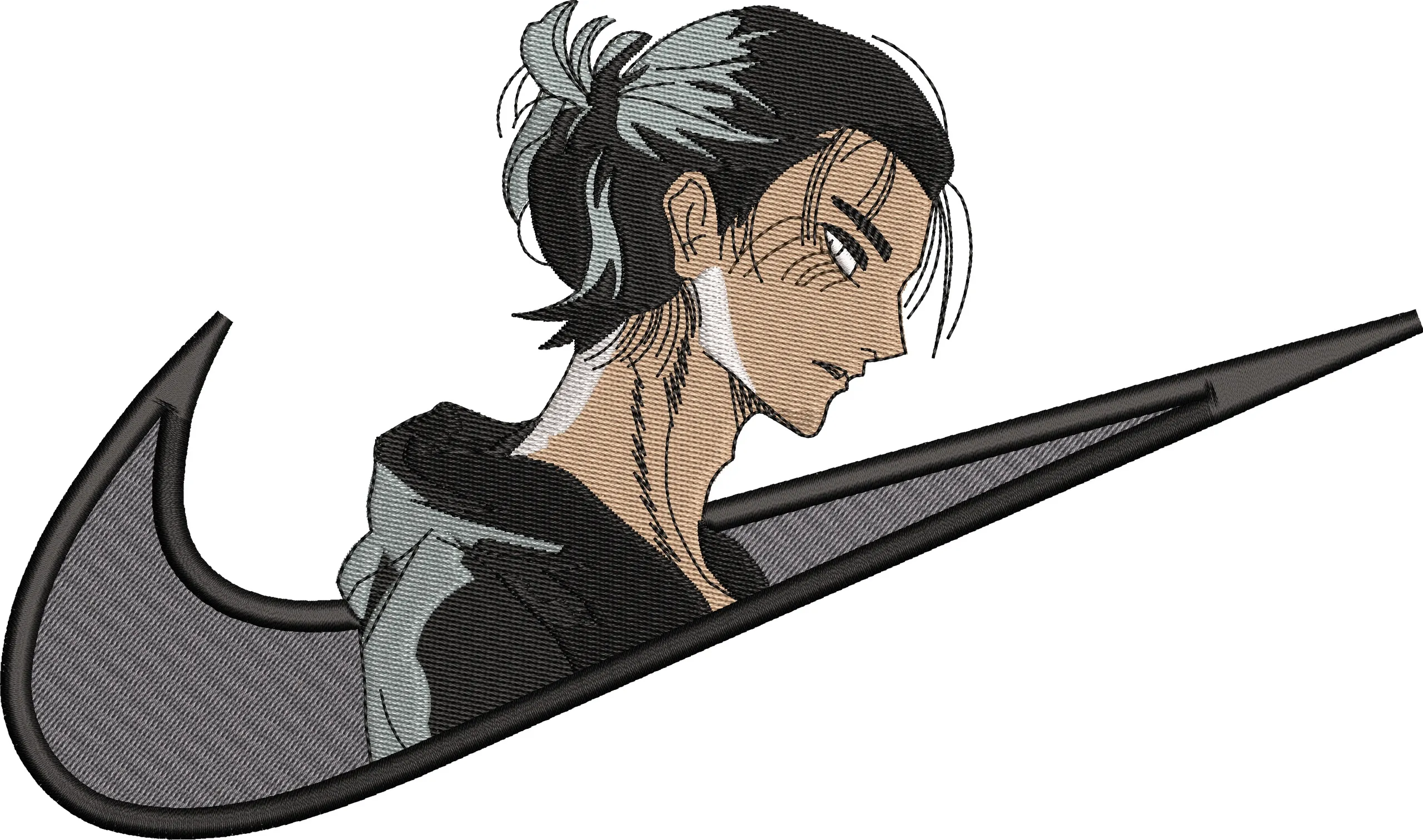  Anime Character Inside Nike Swoosh  embroidery pattern preview