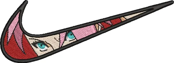  Anime Girl Eyes in Nike Swoosh  embroidery pattern preview