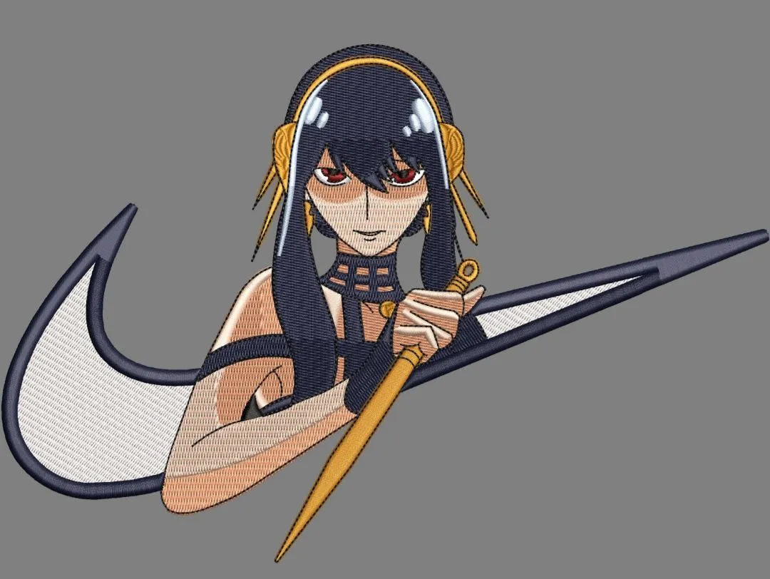  Anime Girl with Scythe Embroidery  embroidery pattern preview