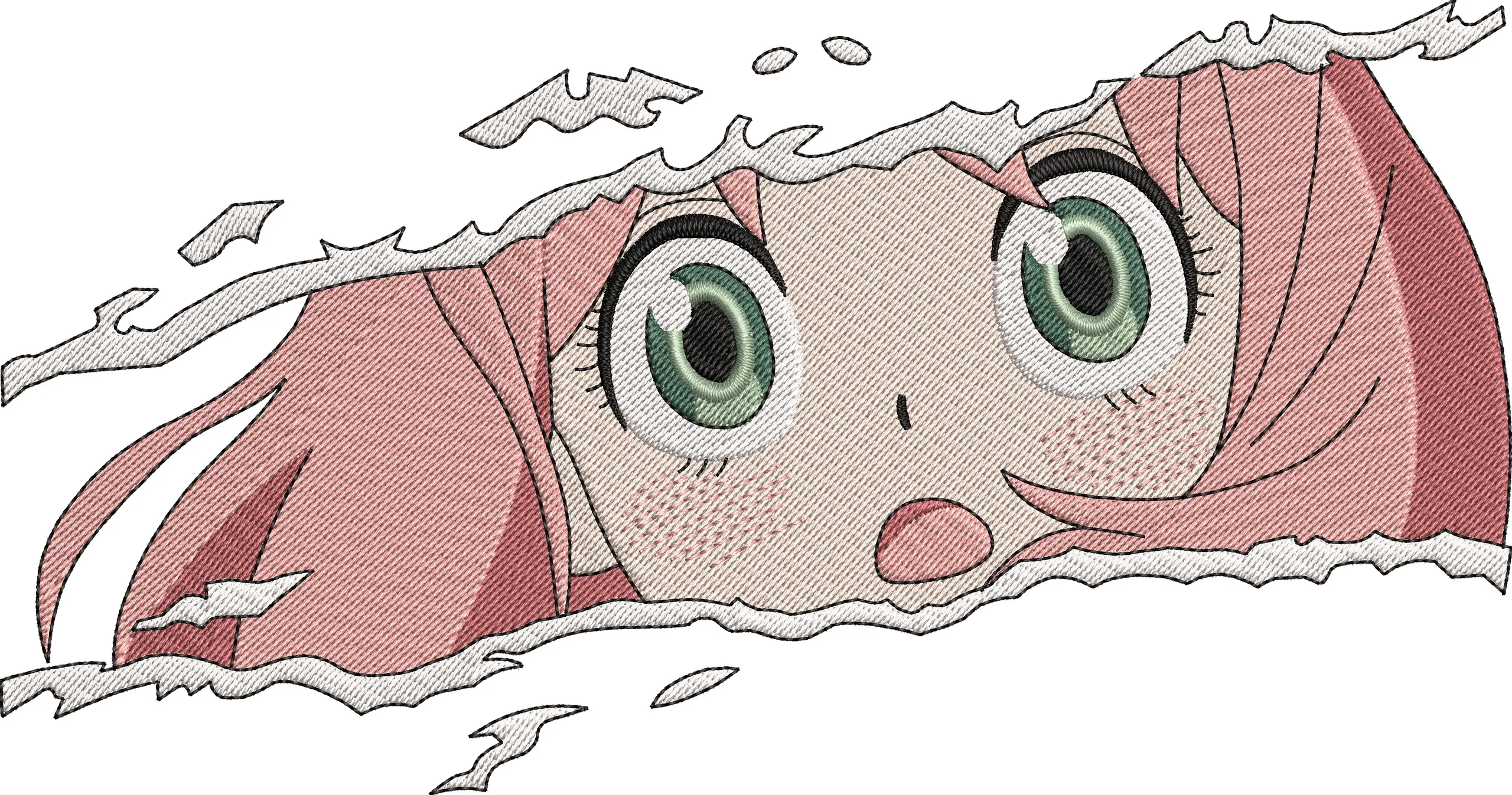  Anya Forger Peeking Ripped Effect  embroidery pattern preview