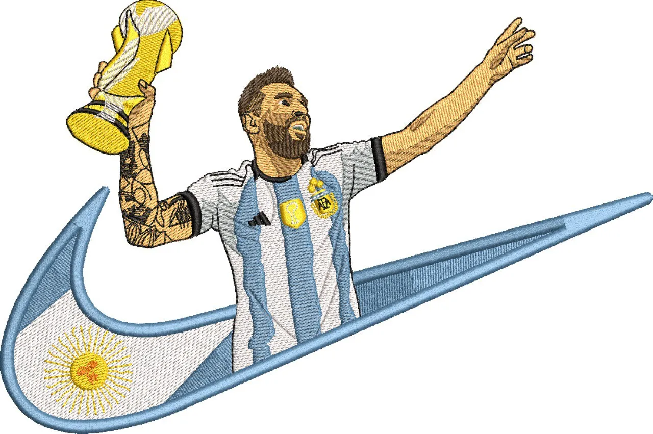  Argentina Soccer Champion in Nike Logo  embroidery pattern preview