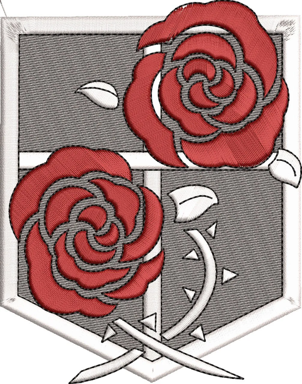  Attack on Titan Garrison Regiment Rose Emblem  embroidery pattern preview