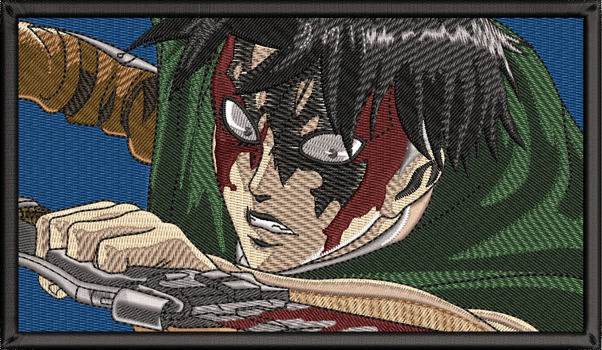  Attack on Titan Levi Ackerman Embroidered Close Up  embroidery pattern preview