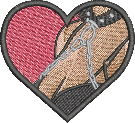  BDSM Leather Attire in Heart Shape  embroidery pattern preview