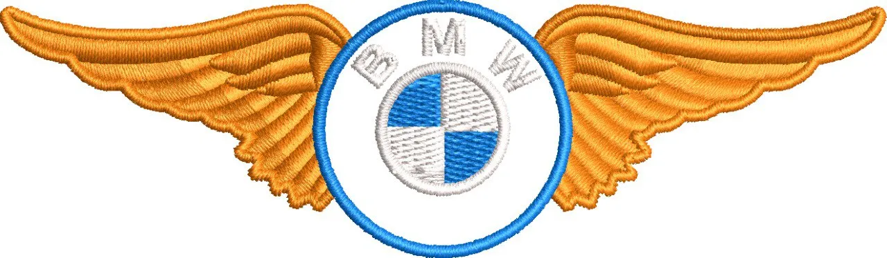  BMW Logo with Golden Wings  embroidery pattern preview
