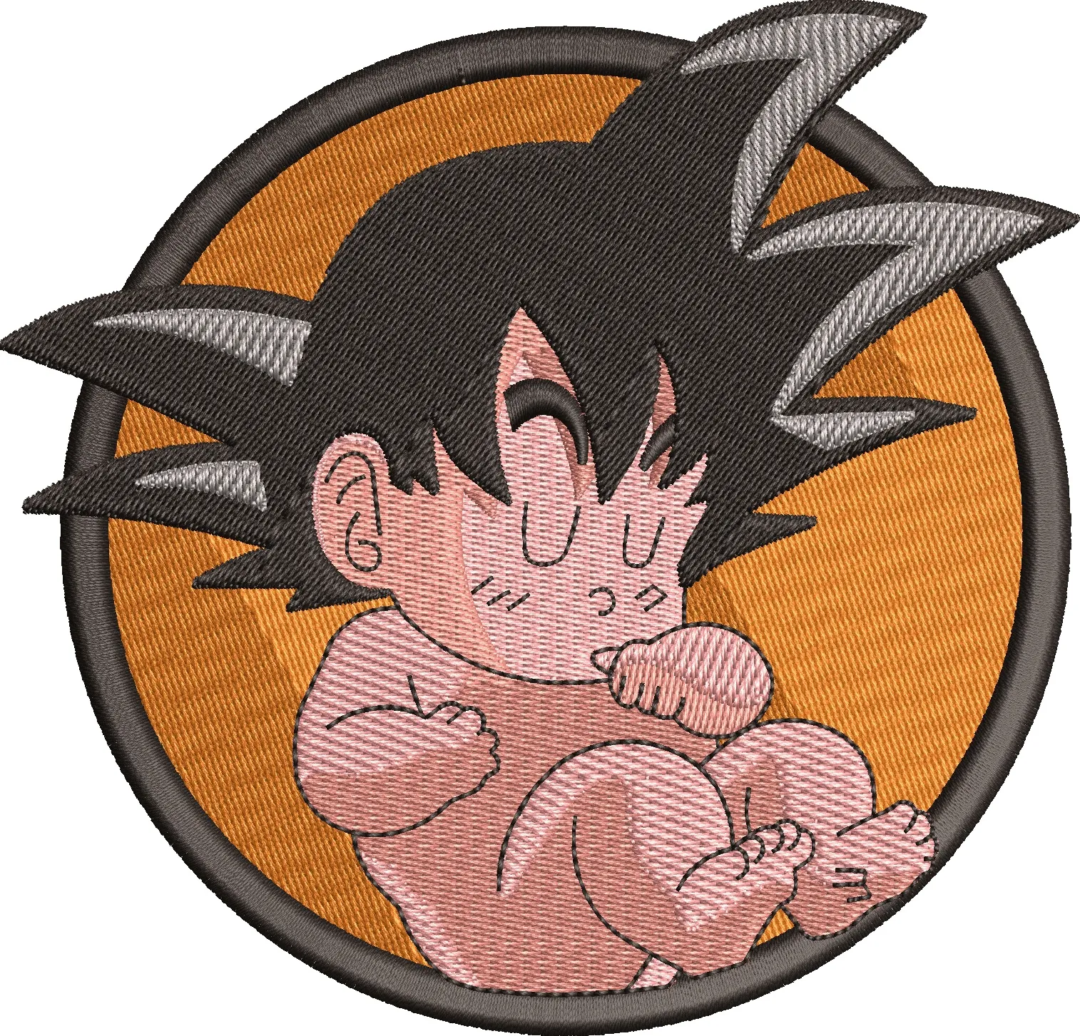  Baby Goku Sleeping in Orange Circle Patch  embroidery pattern preview