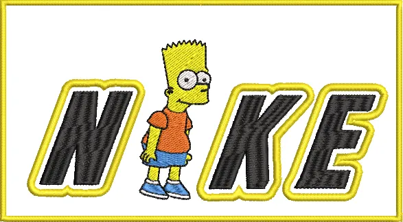  Bart Simpson Inside Nike Logo Embroidery  embroidery pattern preview