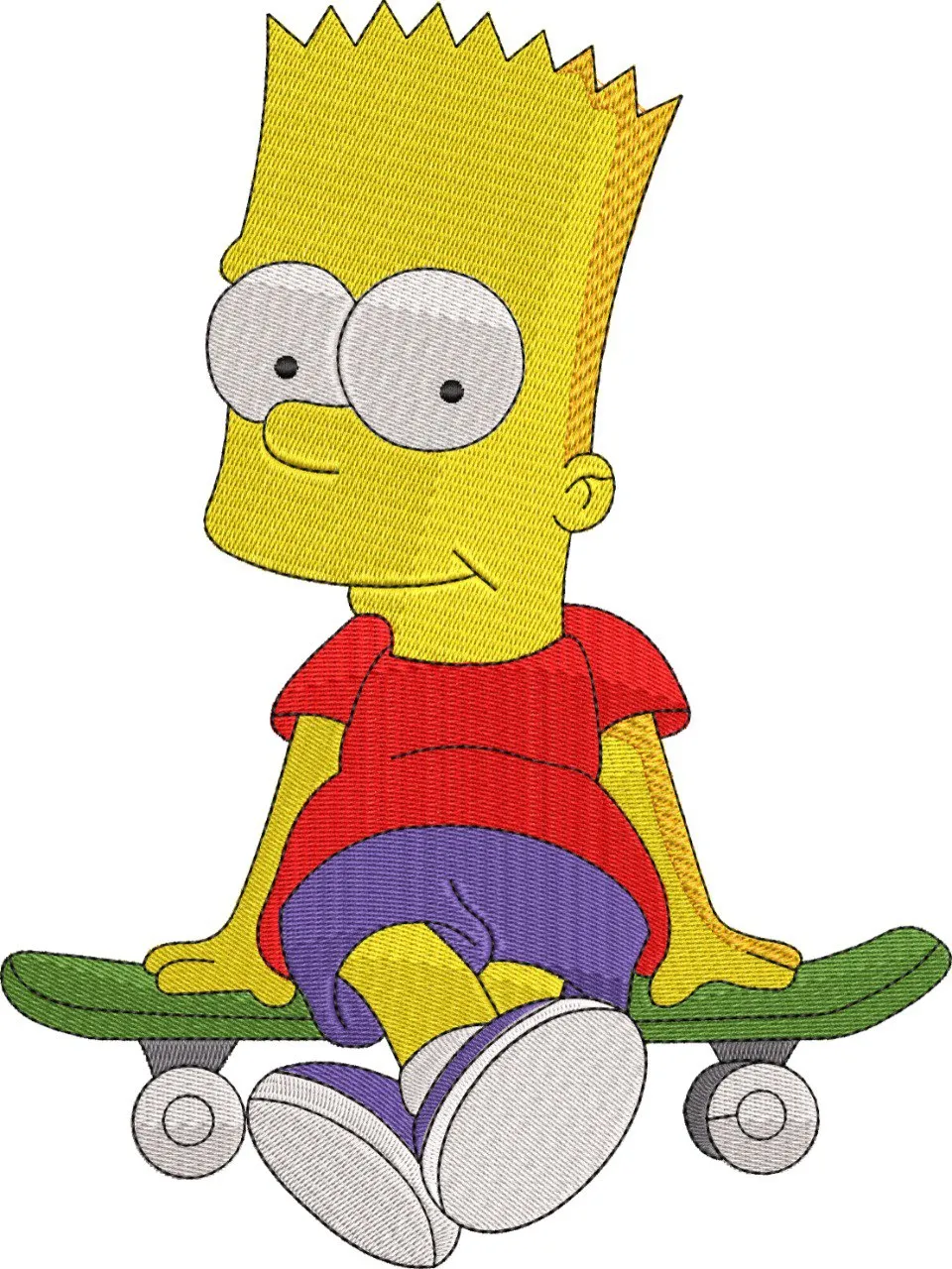  Bart Simpson Sitting on Skateboard  embroidery pattern preview