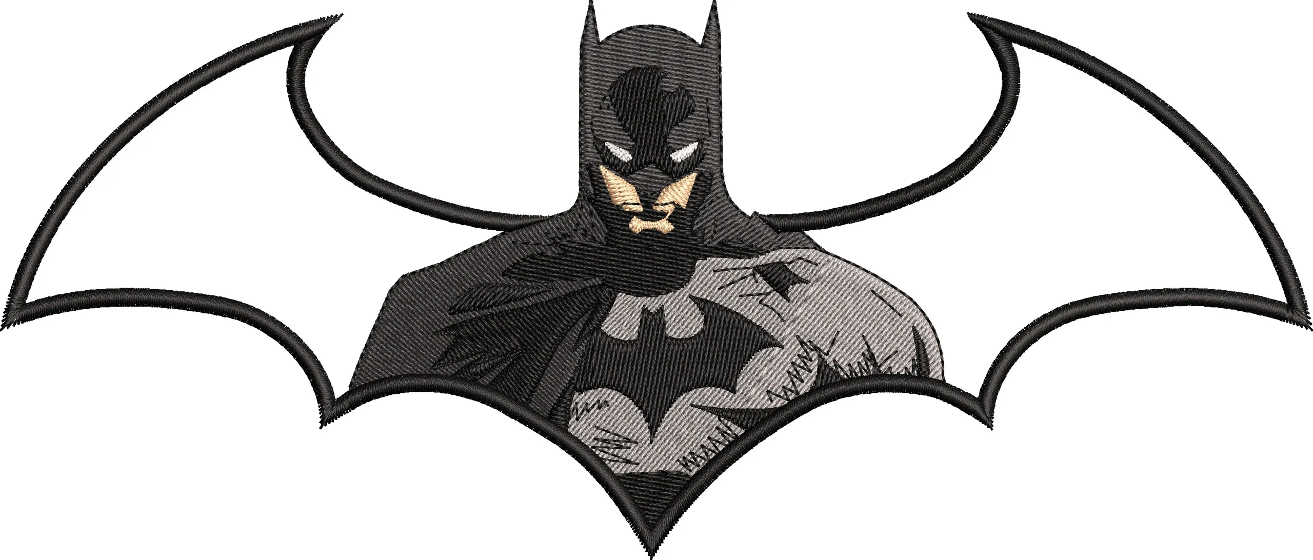  Batman Emblem with Character Portrait  embroidery pattern preview
