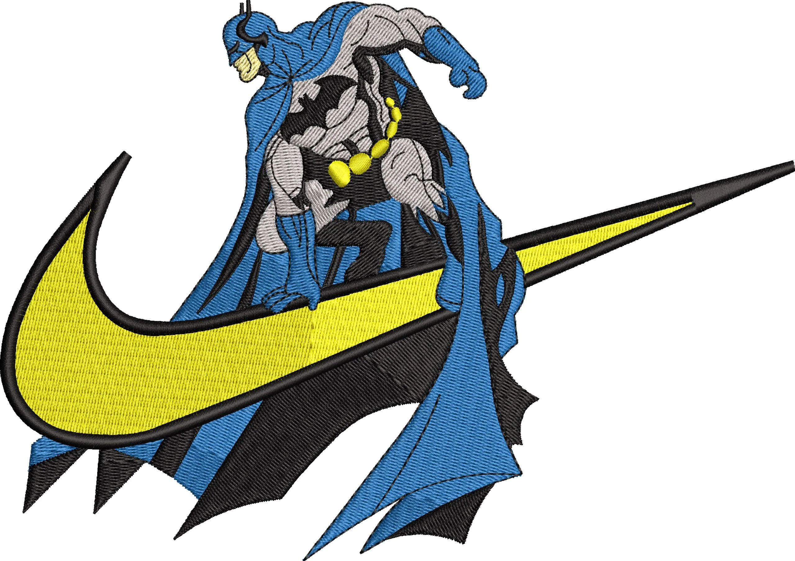  Batman on Nike Swoosh Embroidery  embroidery pattern preview