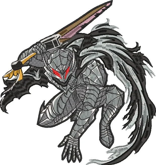  Berserk Skull Knight Sword Attack  embroidery pattern preview
