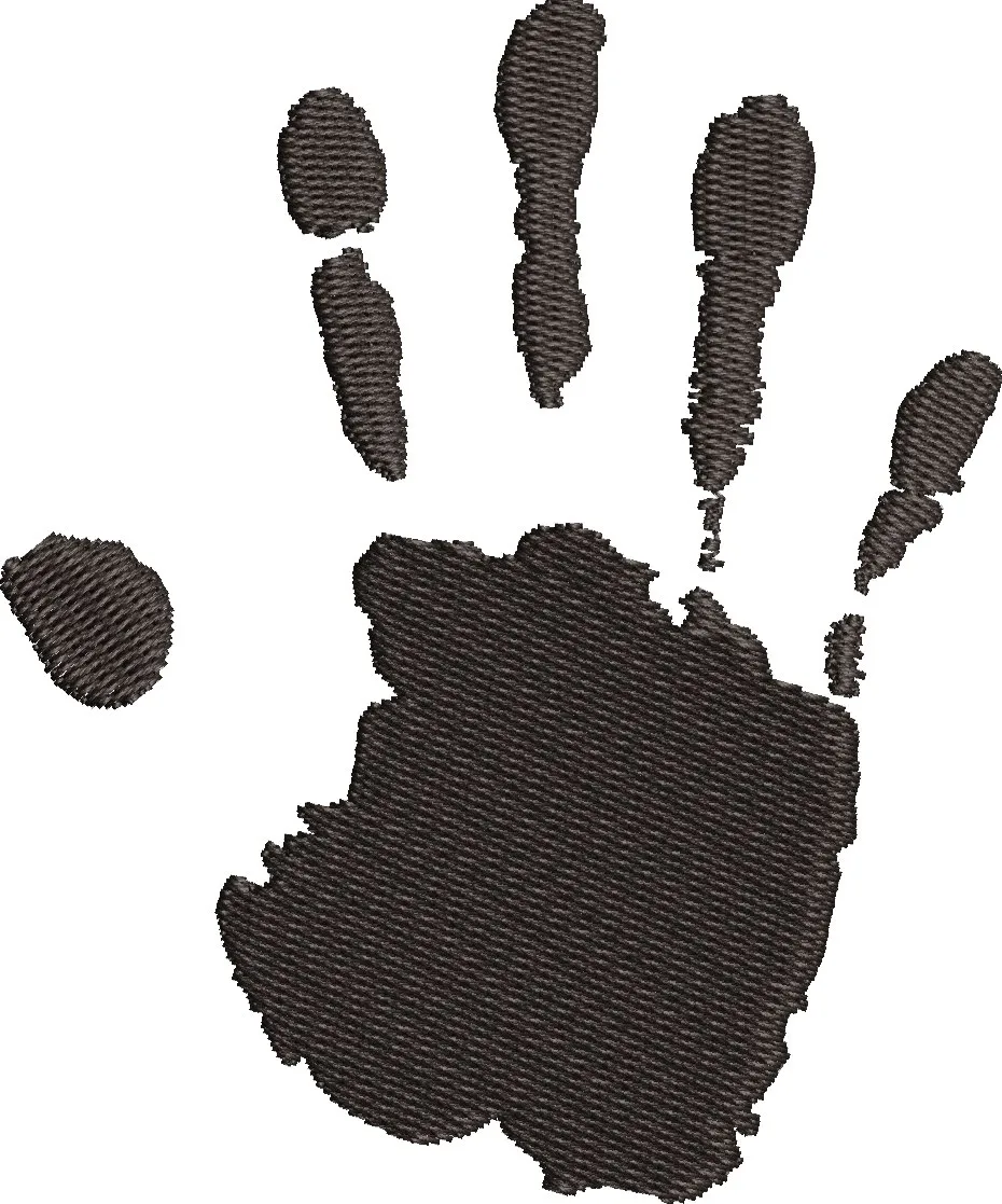  Black Embroidered Handprint  embroidery pattern preview