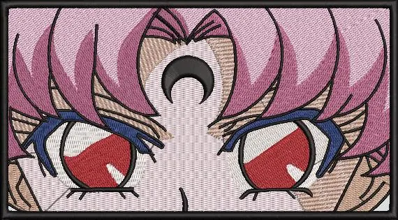  Black Lady Eyes Close Up Rectangular Patch  embroidery pattern preview