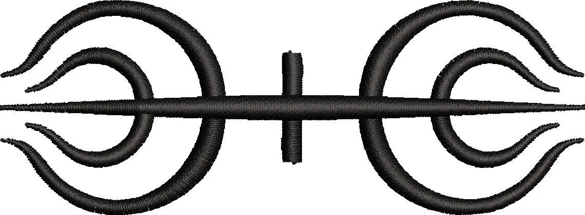  Black Trident Symbol with Curved Edges  embroidery pattern preview