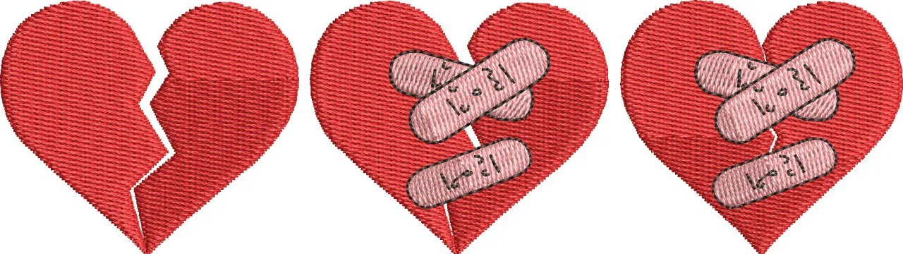  Broken Heart Healing Stages  embroidery pattern preview