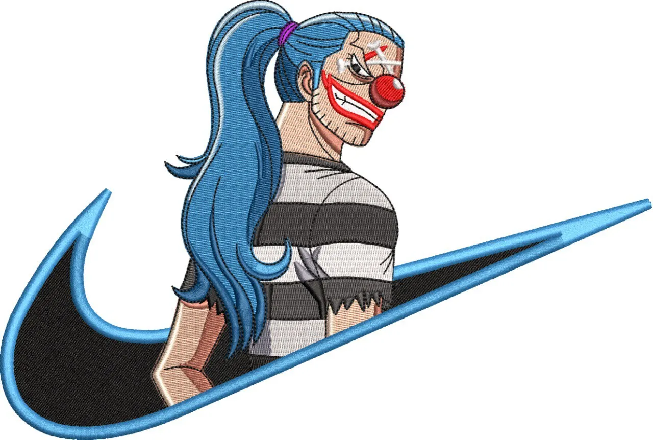  Buggy the Clown in Nike Logo  embroidery pattern preview