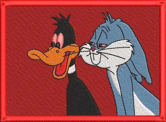  Bugs Bunny and Daffy Duck Embroidered Patch  embroidery pattern preview