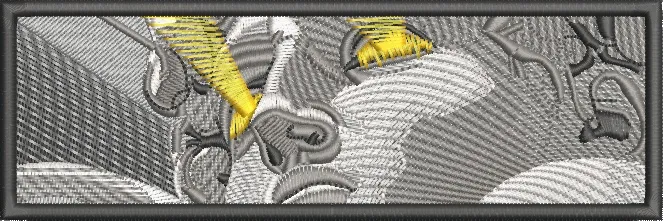  Bull Head in Monochrome with Yellow Highlights  embroidery pattern preview