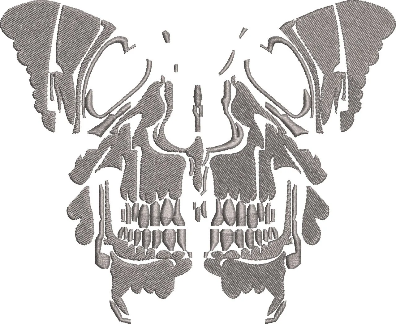  Butterfly Skull Optical Illusion Embroidery  embroidery pattern preview
