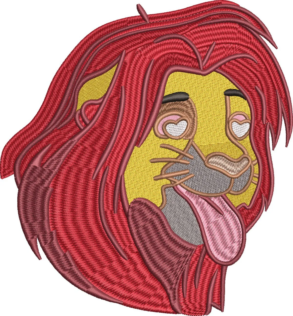  Cartoon Lion Emoji with Heart Eyes  embroidery pattern preview