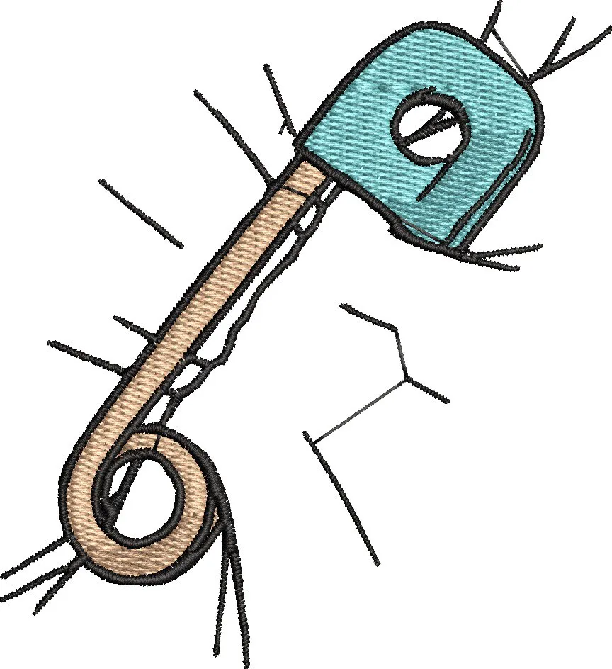  Cartoon Safety Pin with Blue Head  embroidery pattern preview