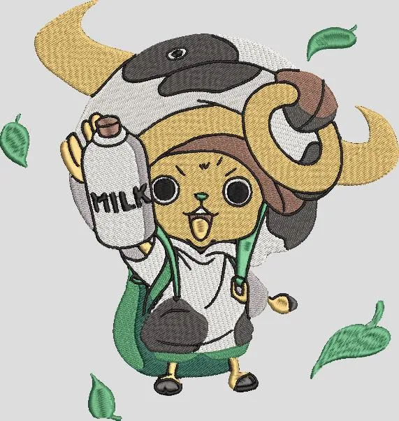  Chopper in Cow Costume Holding Milk  embroidery pattern preview