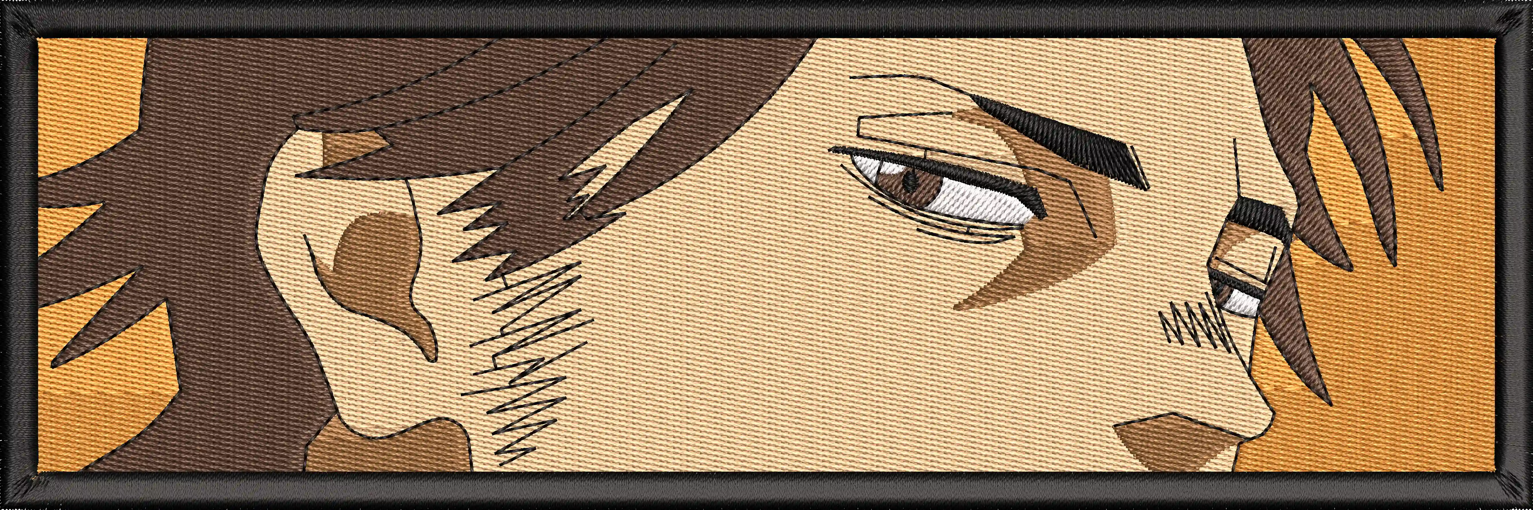  Close Up Anime Male Serious Face Orange Background  embroidery pattern preview