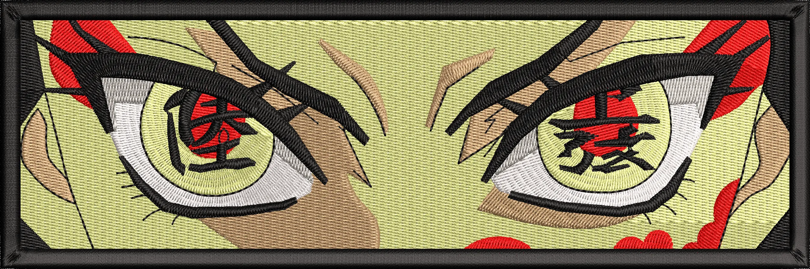  Close Up Intense Anime Eyes with Kanji  embroidery pattern preview