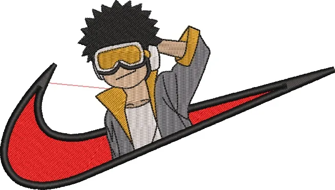  Cool Anime Boy in Nike Swoosh  embroidery pattern preview