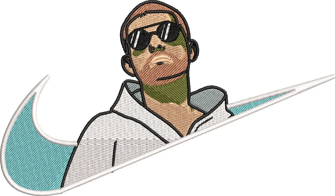  Cool Guy in Nike Swoosh  embroidery pattern preview