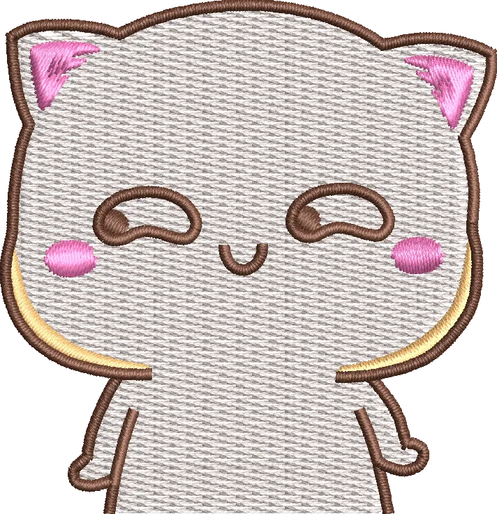  Cute Smiling Cat Patch  embroidery pattern preview