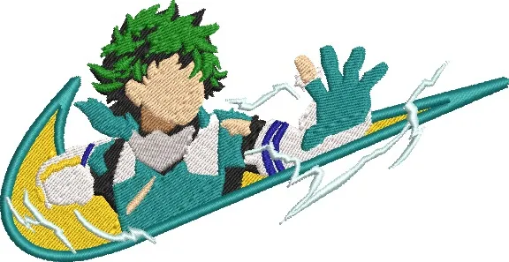  Deku with Nike Swoosh and Lightning  embroidery pattern preview