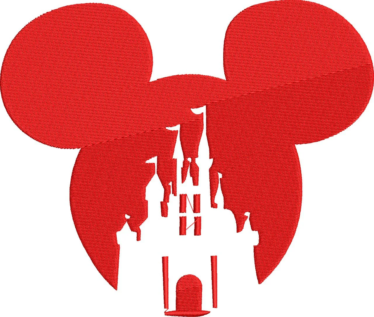  Disney Castle Silhouette in Mickey Head  embroidery pattern preview