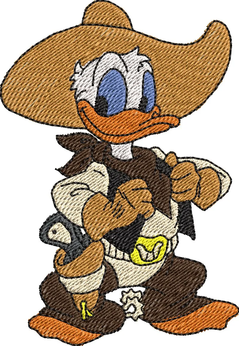  Donald Duck Cowboy Embroidery  embroidery pattern preview