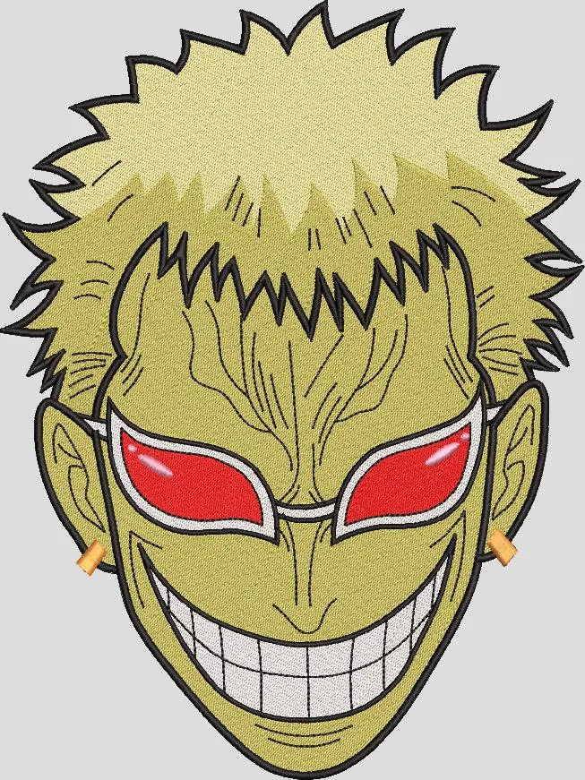  Donquixote Doflamingo Grinning Face Embroidery  embroidery pattern preview