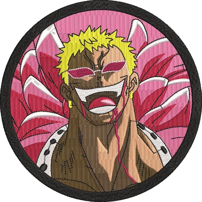  Donquixote Doflamingo Pink Feather Coat Patch  embroidery pattern preview