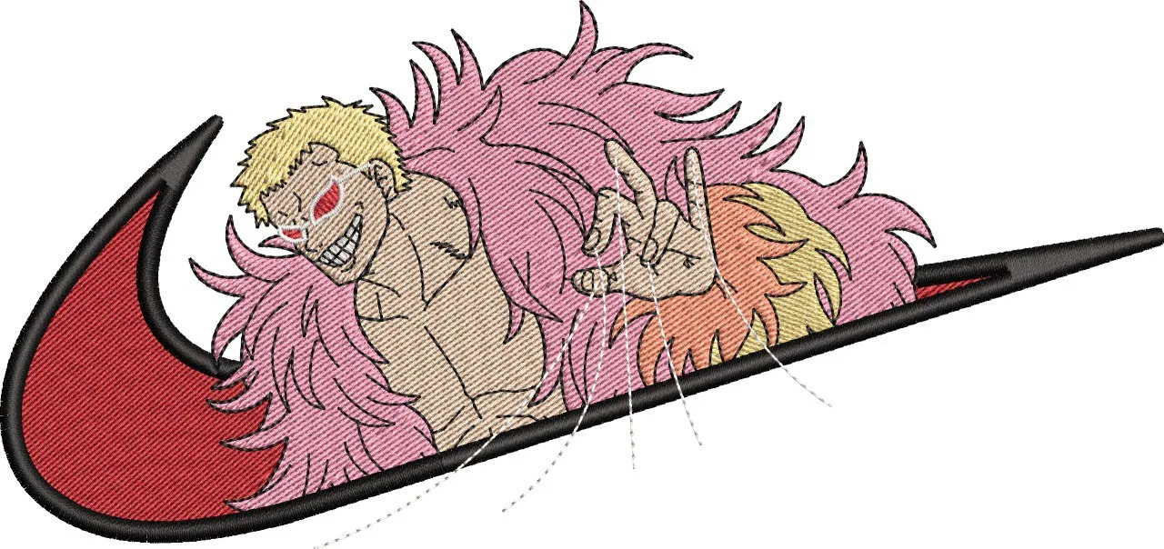  Donquixote Doflamingo in Nike Swoosh  embroidery pattern preview
