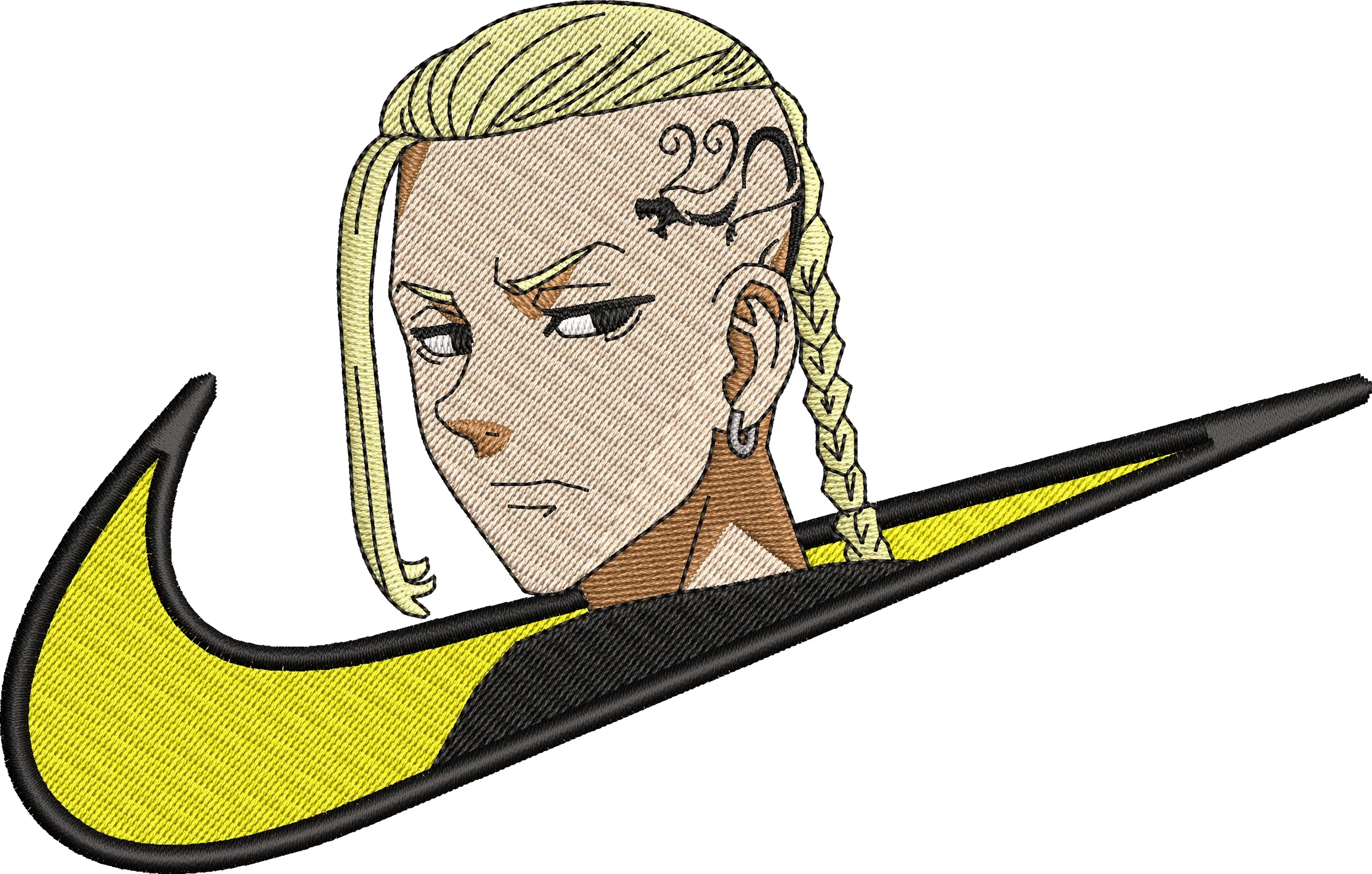  Draken Tokyo Revengers with Nike Swoosh  embroidery pattern preview