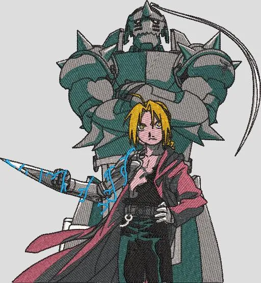  Edward and Alphonse Elric Embroidery Style  embroidery pattern preview