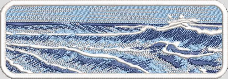  Embroidered Ocean Waves Patch  embroidery pattern preview