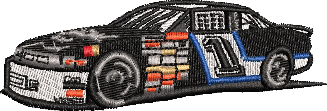  Embroidered Race Car Number One  embroidery pattern preview