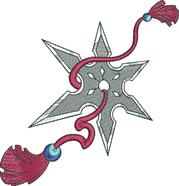  Embroidered Shuriken with Tassels  embroidery pattern preview