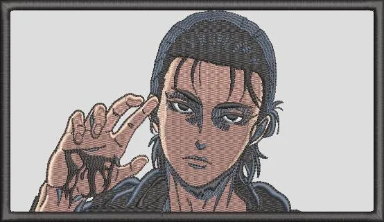  Eren Yeager Embroidered Pose  embroidery pattern preview