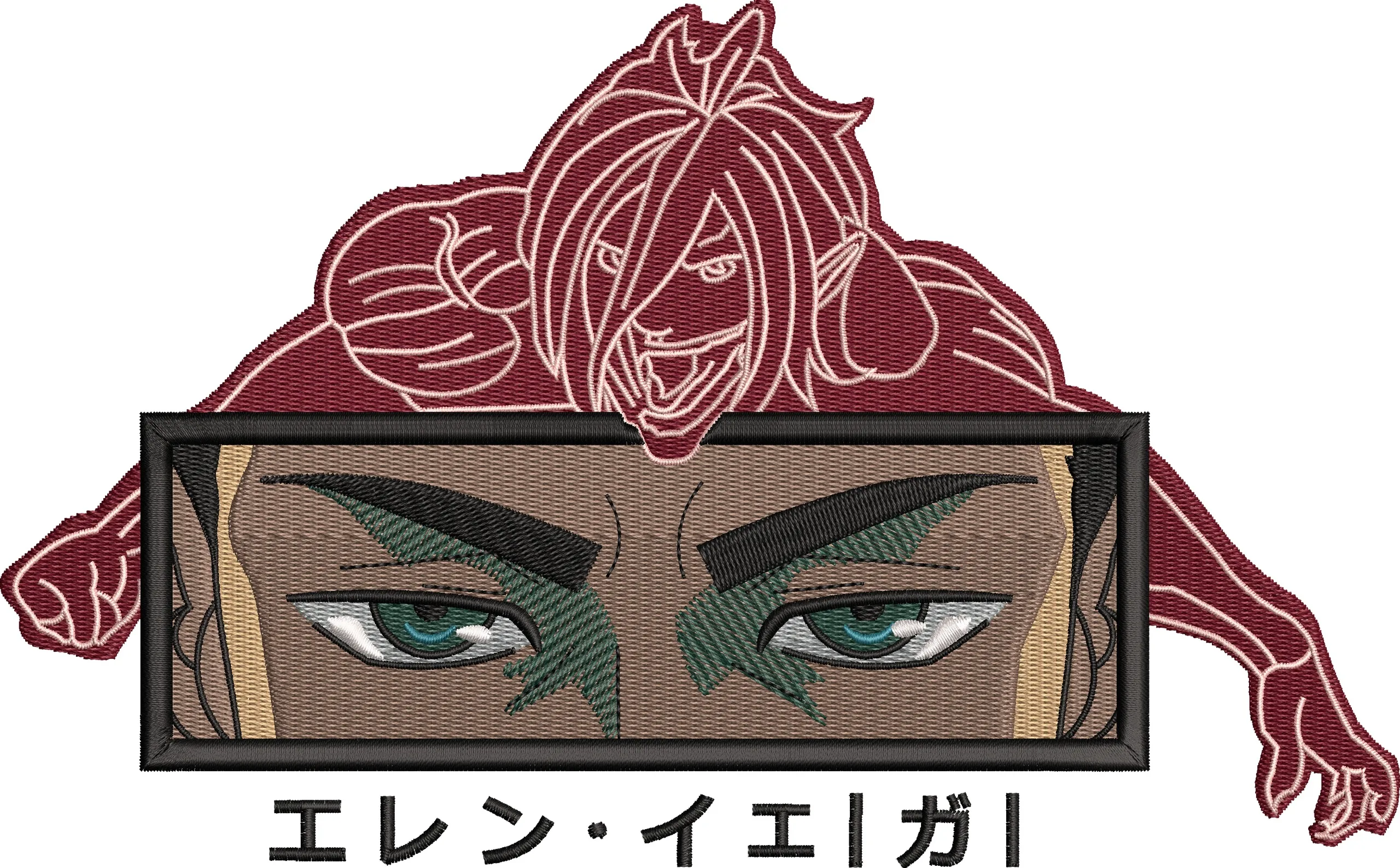  Eren Yeager Eyes with Titan Outline  embroidery pattern preview