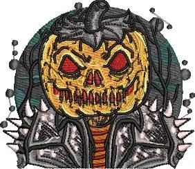 Evil Pumpkin Head with Spiked Jacket  embroidery pattern preview