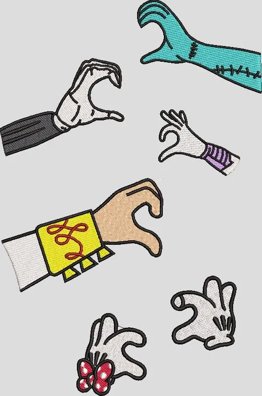  Famous Cartoon Character Hands Embroidery  embroidery pattern preview