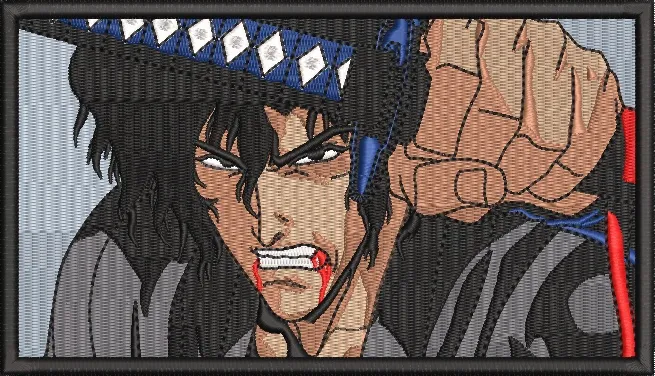  Fierce Anime Warrior with Headband  embroidery pattern preview